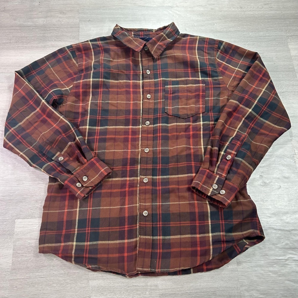 Marmot Mountain Works Shirt Mens Medium Plaid‎ Long Sleeve Flannel Button Up